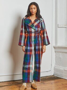 Rujuta Sheth Addison Jumpsuit in Mosaic Check – size S